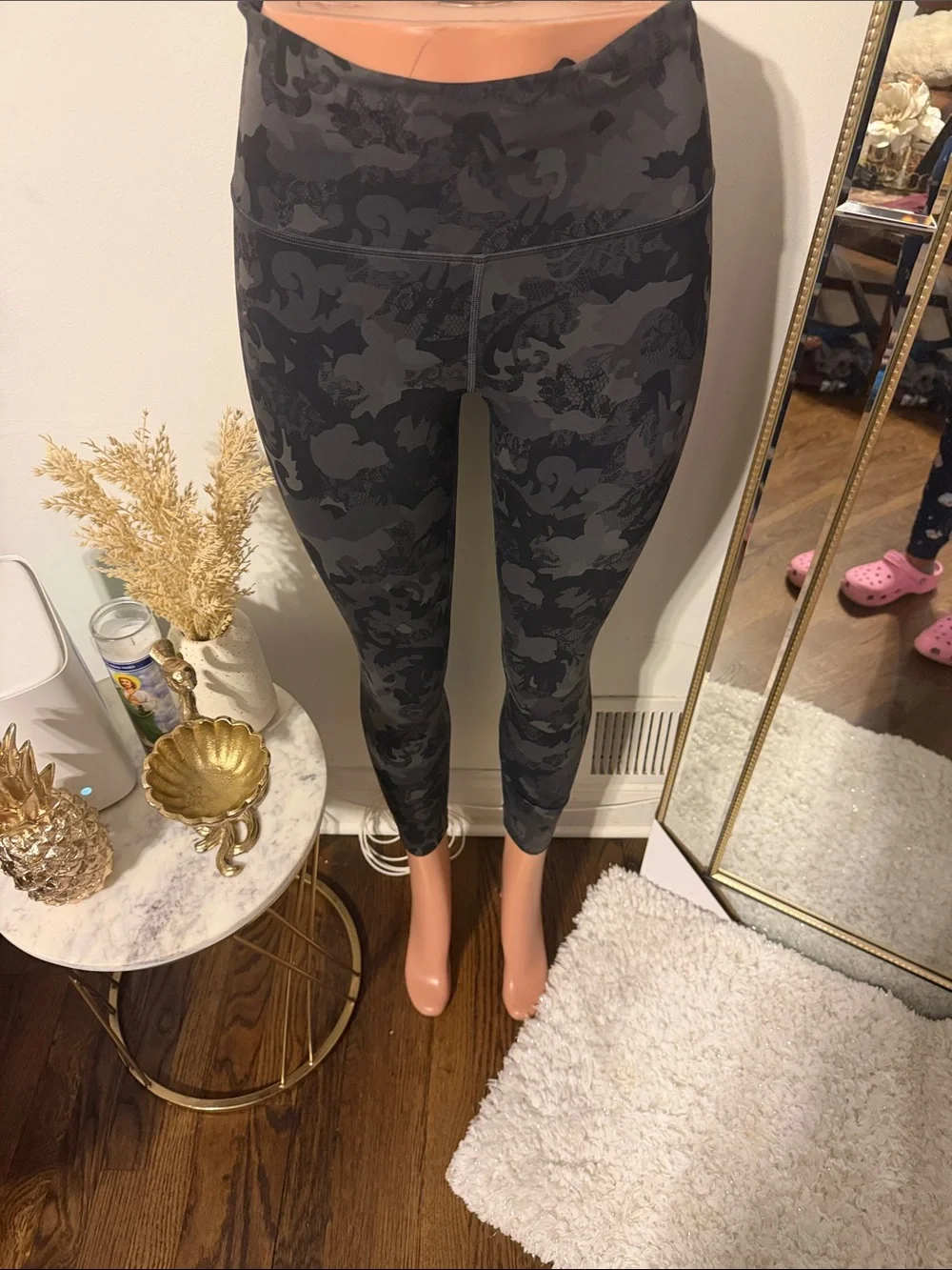 lululemon athletica Black Gray Printed High-Rise Leggings